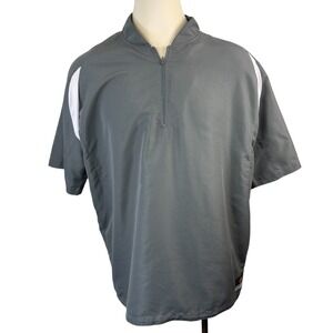 Louisville Slugger Mens XL Gray Short Sleeve 1/4 Zip Pullover‎ Jacket